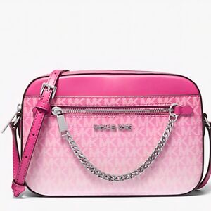 Michael Kors Pink Gradient Crossbody Bag with Silver Accents Comes Gift Wrapped